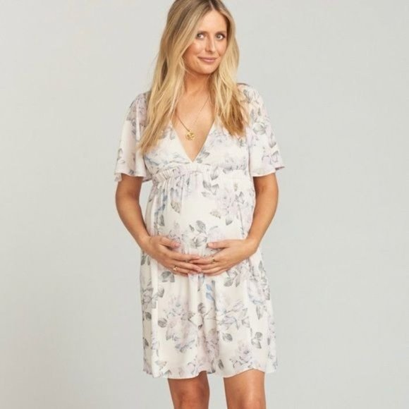 Show Me Your Mumu | ‘The Baby Shower’ Maternity Floral Print Flowy Mini Dress - Picture 1 of 8